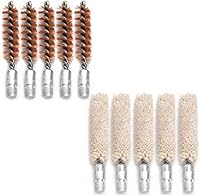 Vista 18 de Pack de 10 cepillos/hisopos para limpieza de cañones, cepillos de limpieza para cañones de escopeta/pistola (.22 cal)