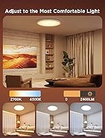 Vista 3 de Govee Smart Ceiling Light, RGBIC LED Ceiling Light Fixture, 2400LM Flush Mount Light Fixture, DIY Colors, Works with Alexa, 2200K-6500K Lights for