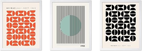 Miniatura 27 de Poster Master Juego de 3 pósteres Bauhaus - Imprimir geométrico - Arte de puntos de colores - Arte de formas geométricas - Regalo para hombres y