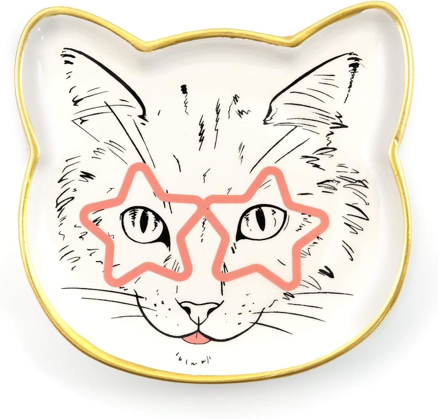 Cat Dish Plate | Small Ceramic Catchall Dish for Treats, Keys, Change, & More | Feed Your Pets Or Store Your Valuables