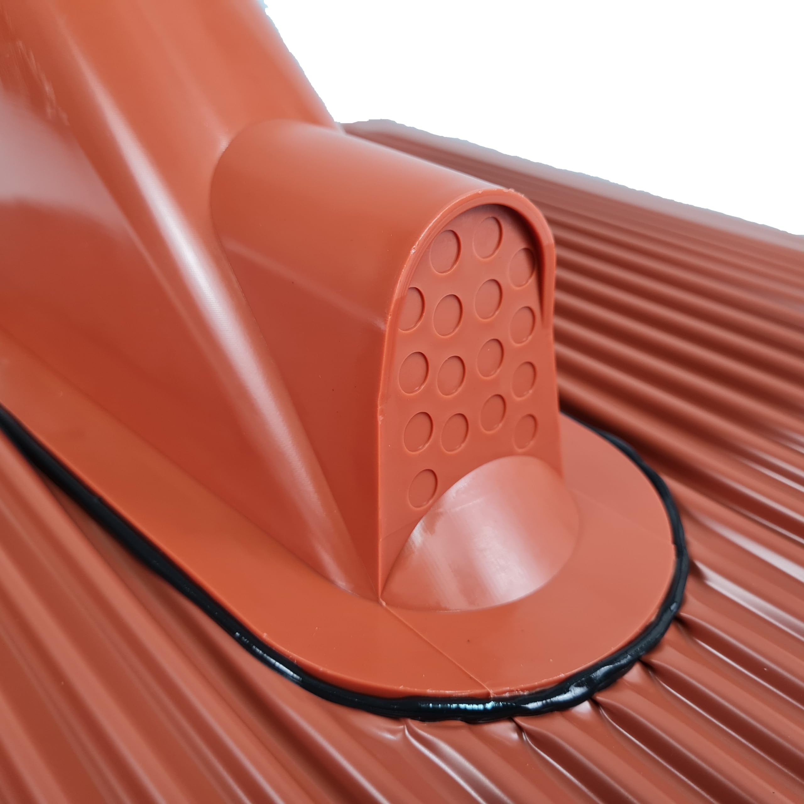 Tegole per tetto in alluminio, 45 x 50 cm, colore rosso, con passacavo, piastrella per antenna per asta fino a 60 mm di diametro, universale, resistente alle intemperie, accessorio