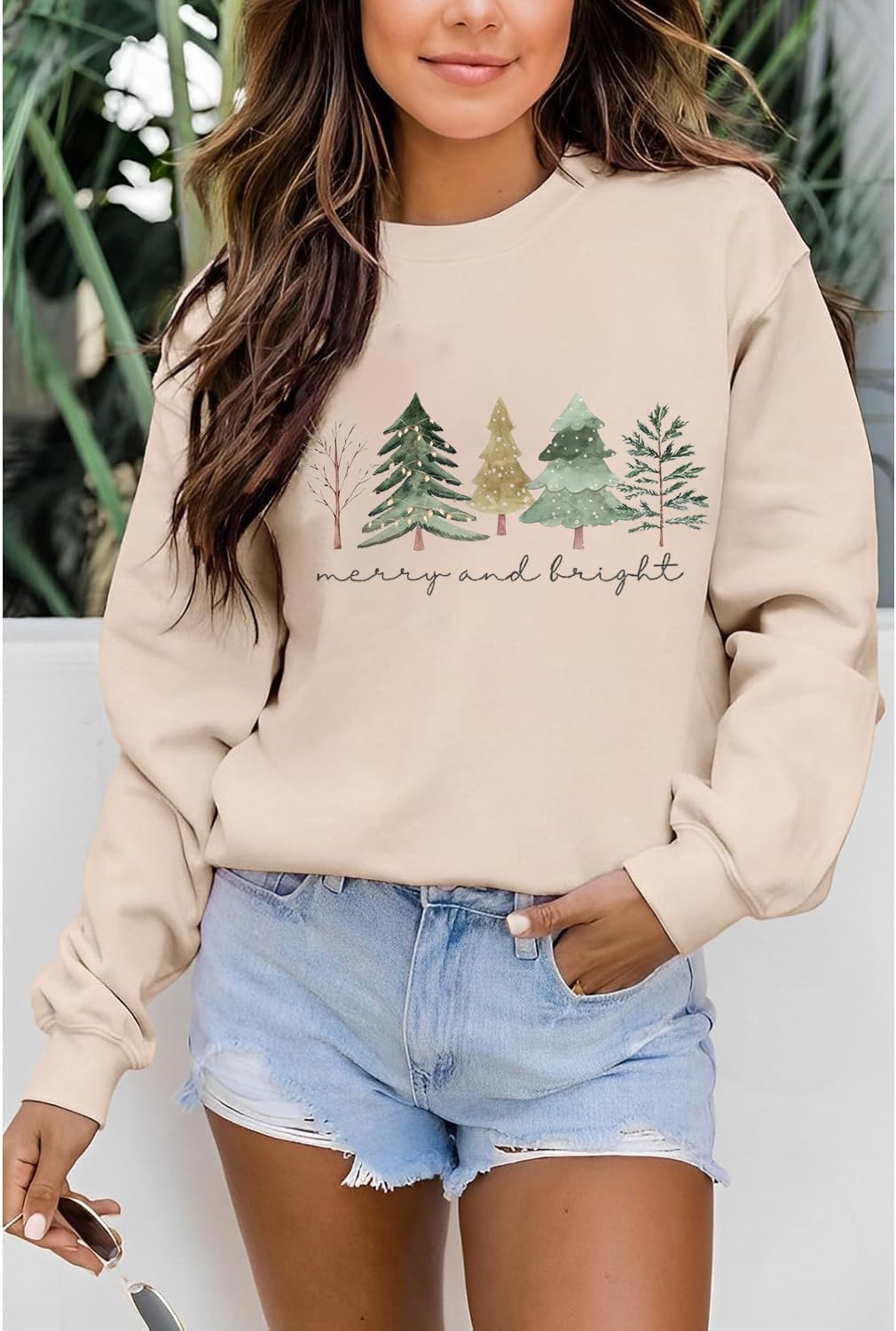 Ykomow Christmas Sweatshirt for women Retro Ugly Merry Christmas Sweaters Long Sleeve Xmas Graphic Shirts - Image 2