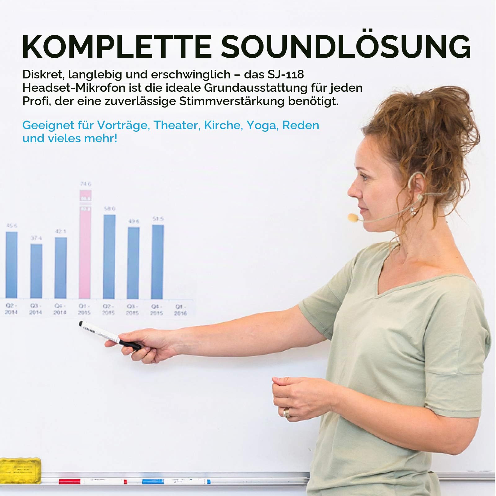 Headset Mikrofon Stirnband mic für Sennheiser kabellos Bodypack Transmitter Taschensender - Ideal für Vorträge, Theater, Podcasts Mit Robust Aufbewahrungsbehälter