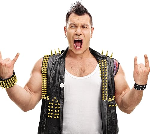 Miniatura 5 de 170 piezas de picos de cono de varios tamaños, remaches grandes, medianos y pequeños, clavos de metal para árbol de estilo punk, accesorios de ropa,