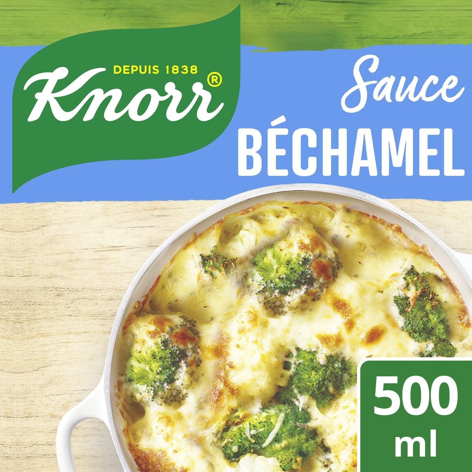 KNORR – Sauce Béchamel Onctueuse et Prête à l’Emploi, Texture Crémeuse pour Vos Recettes (500 mL) - Le Lot De 4