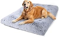 Vonabem 36 Inch Dog Crate Pad - Washable Plush Anti-Slip Kennel Bed for Medium Dogs, 35x23 Inch Grey Orthopedic Pet Mat