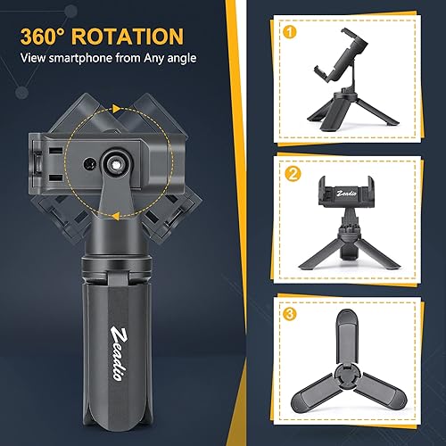 Miniatura 5 de Zeadio Mini trípode para smartphone, trípode de escritorio de bolsillo para todos los teléfonos