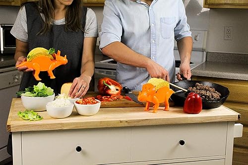 Miniatura 4 de Penko Paquete de 2 soportes para tacos de dinosaurio, ultrasauro y triceratops (cada uno tiene capacidad para 2 tacos), 4 tacos, cumpleaños,