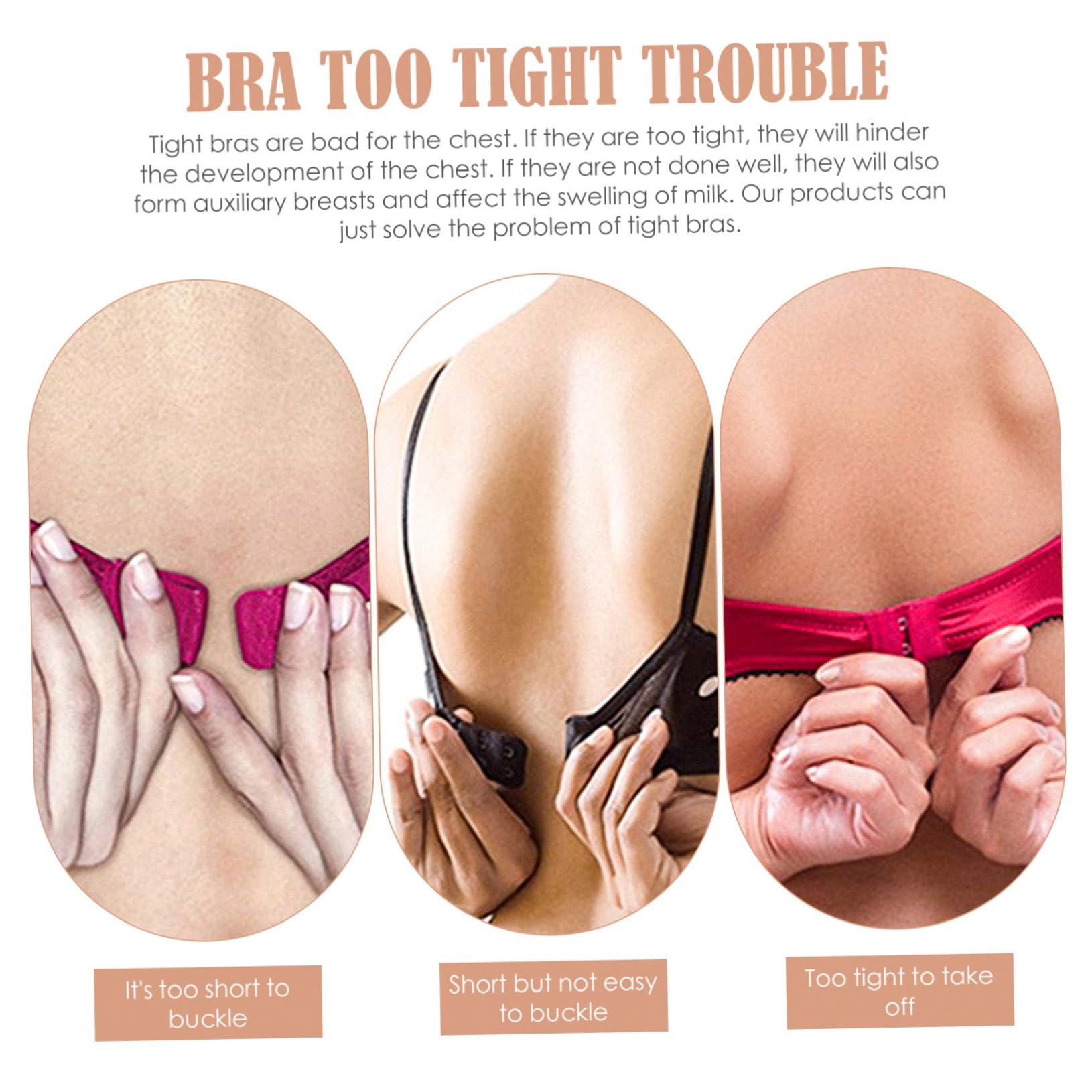 BESTYASH Zestaw Biustonoszy Essential Bra Kit 10 Szt Przedłużki Damskie Wąskie 3 Rzędy 2 Guziki Ułatwiające Dopasowanie Biustonosza