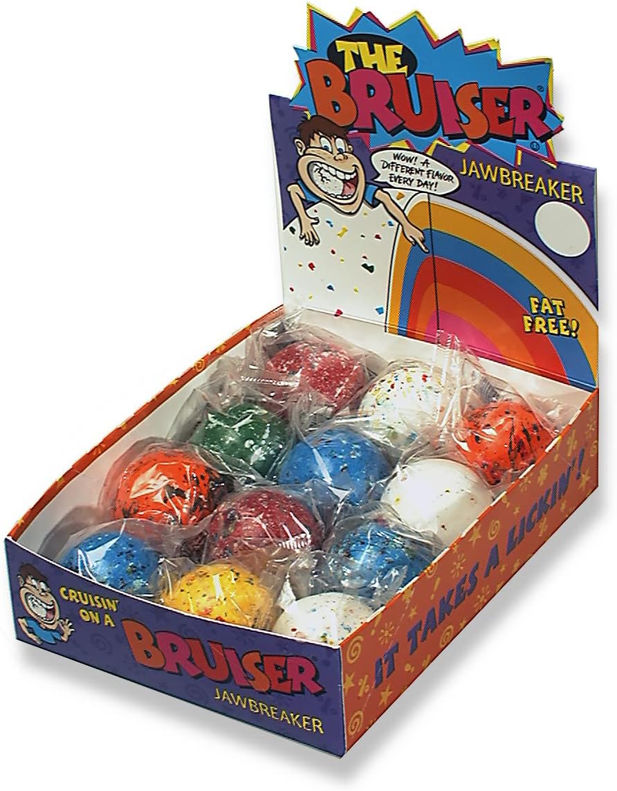 Sconza Mega-Bruiser JawBreaker | Giant Kosher Jawbreaker in Assorted Colors | Pack of 12 Mega Bruiser (2" 1/4 Each)
