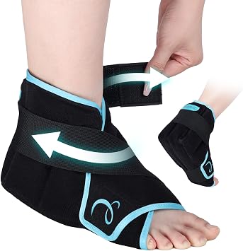 Comfytemp Ice Pack Wrap for Foot & Ankle, Reusable Hot Cold Compress for Sports Injuries, Adjustable Gel Pack for Ankle Soothing Discomfort, Sprains, Swelling, Surgery Recovery - 1 Pack