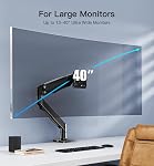 HUANUO Dual Monitor Stand - Adjustable Gaming Monitor Mount for Two 13 to 40 Inch Screens, Long Height Range, Sturdy VESA Mount with Clamp and Grommet Base, Each Arm Supports up to 26.4lbs