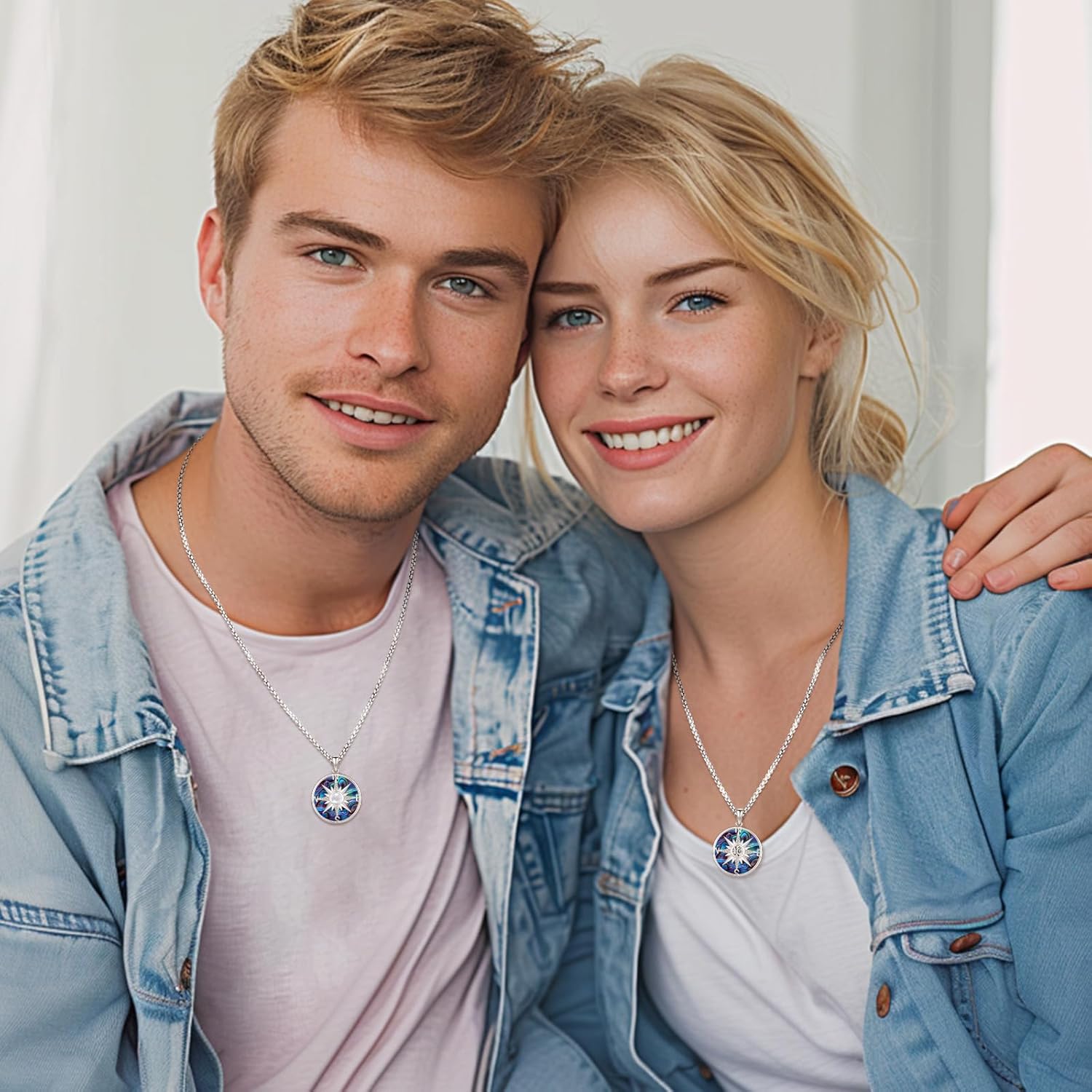 Eusense Compass Necklace for Women Men Sterling Silver 925 Compass Pendant Compass Jewelry Womens Mens Gifts for Her Him Birthday Graduation Anniversary Valentines Female Male - Image 7