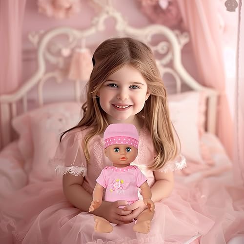 Miniatura 6 de ARTST Ropa de muñeca, ropa de muñeca de bebé de 12 pulgadas [6 juegos] (incluye 4 sombreros + 1 lazo) para bebés de 10/11/12 pulgadas