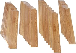36 Stück PVC Bodenbelag Selbstklebend, 5.02㎡ Vinylboden Selbstklebend mit Holzoptik, Wasserfest Bodenfliesen Selbstklebends, für Küche, Wohnzimmer, Bodenbelag, 15,24 cm x 91,44 cm
