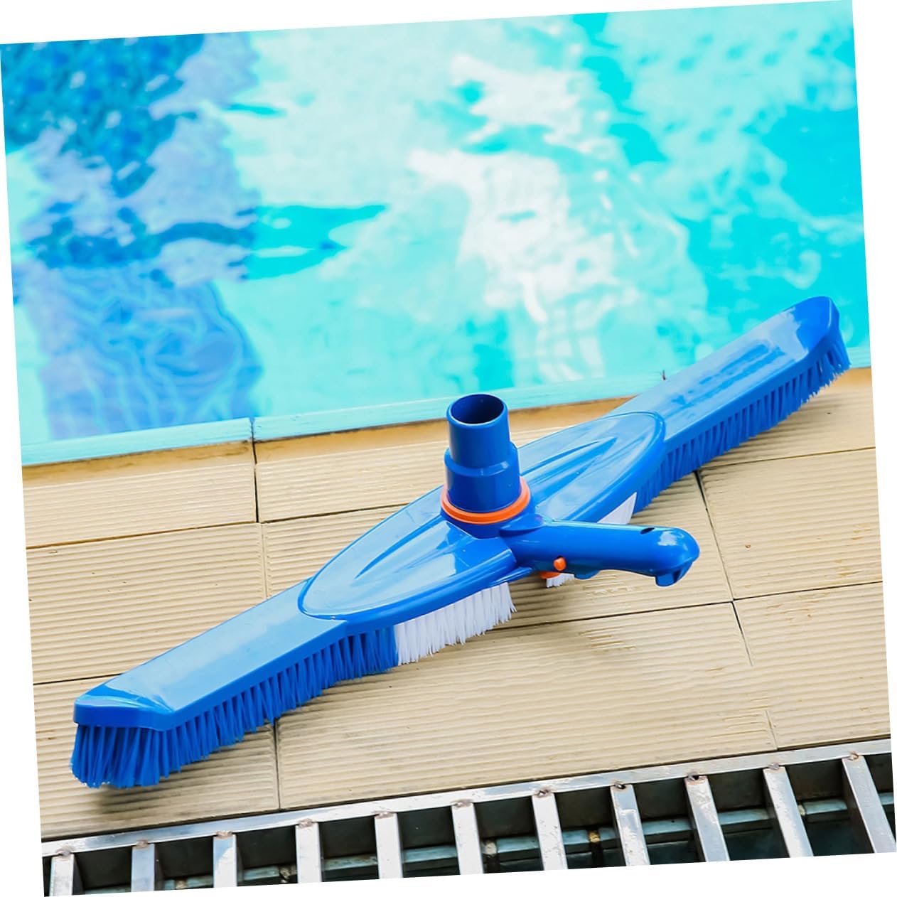 Kisangel 1Pc Heavy Duty Swimming Pool Brush Stiff Bristles Cleaner for Walls and Floors Versatile Outdoor Cleaning Tool for Patios Garages and More