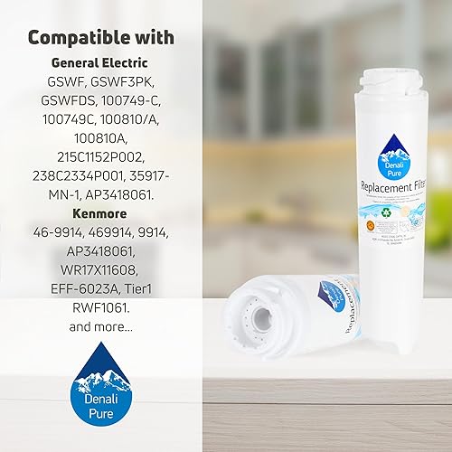 Miniatura 9 de Paquete de 2 filtros de agua de repuesto para refrigerador General Electric GTS18SHSVRSS – Compatible con cartucho de filtro de agua de refrigerador