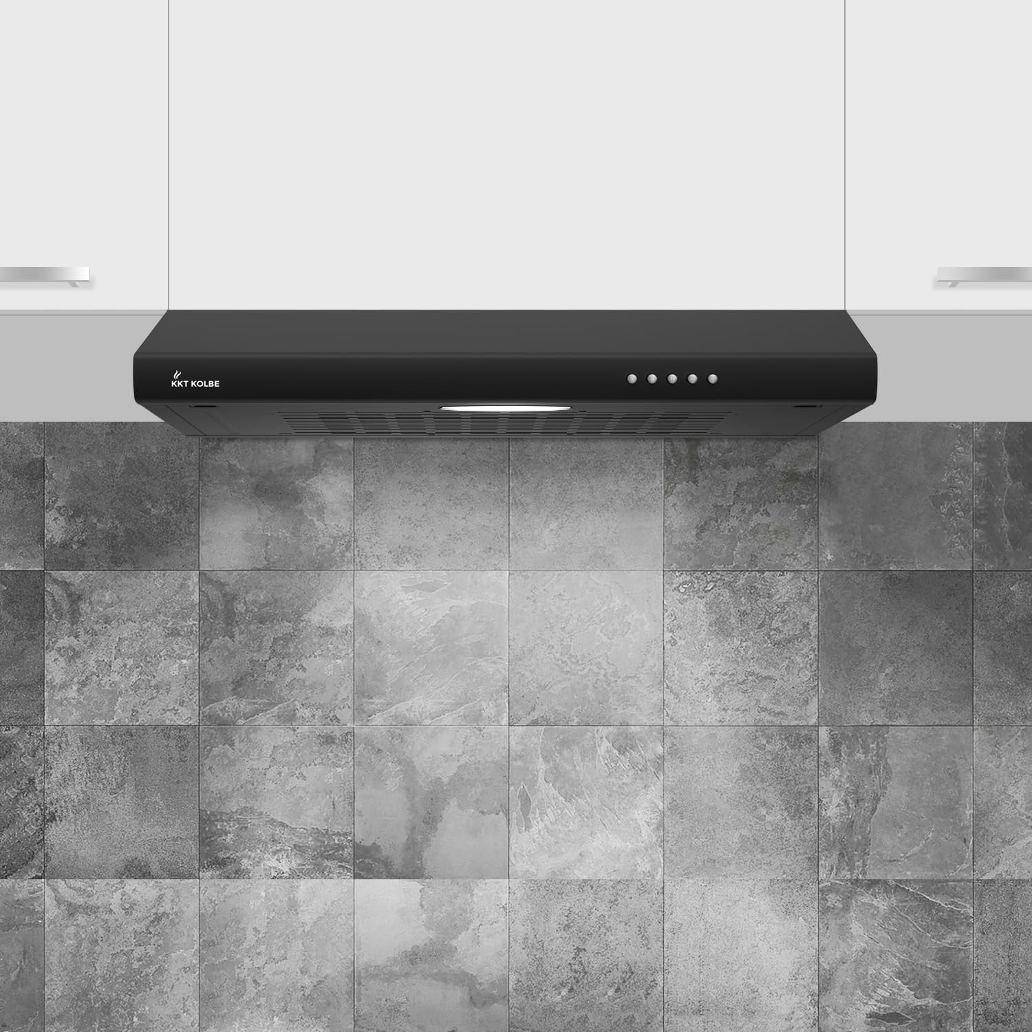 KKT KOLBE | Cappa aspirante 60 cm | Cappa sottopensile | Cappa da incasso | Acciaio inox | Nero | 3 livelli di potenza | Comando a pulsante | Scarico aria | UBH600B