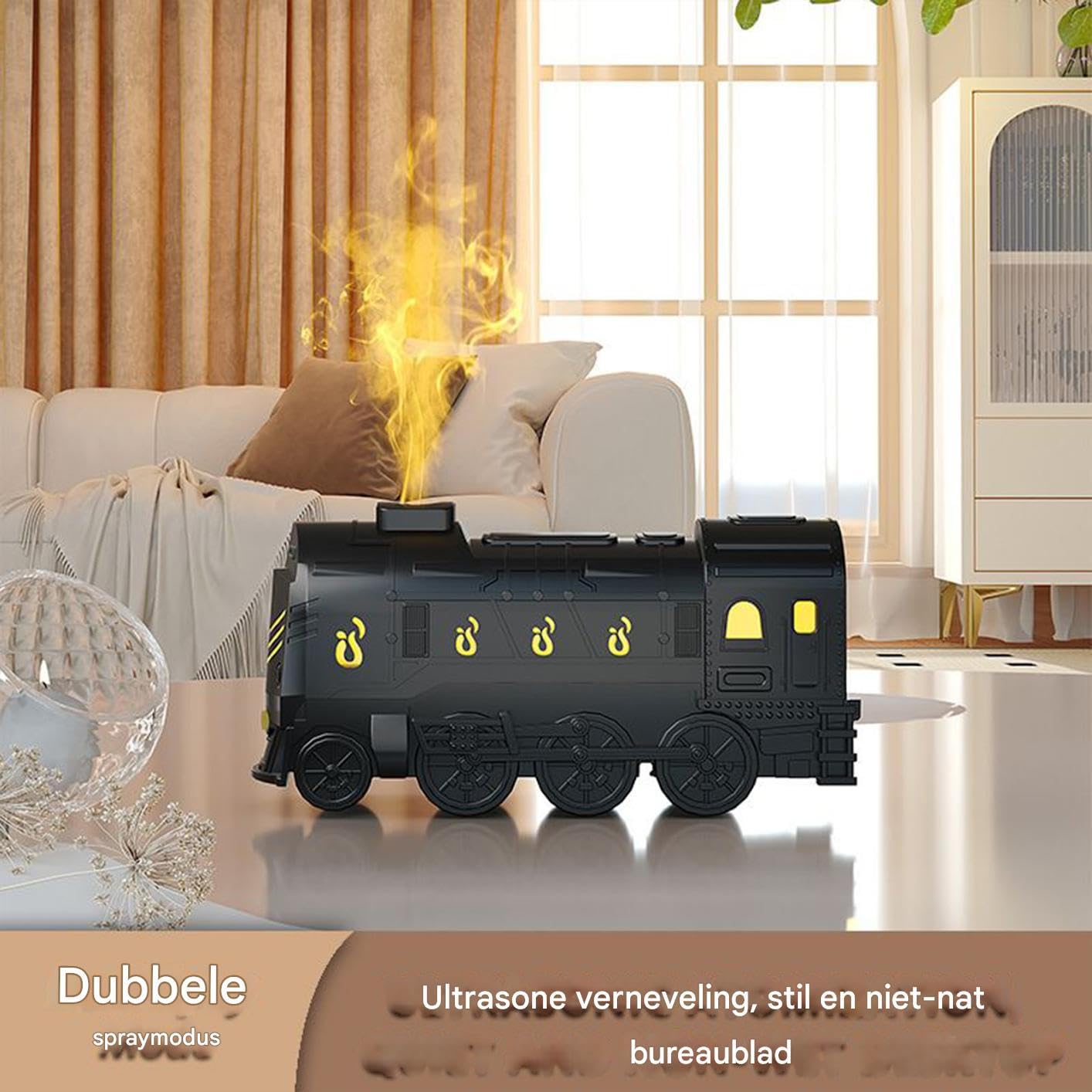 Diffuseur d'Air 7 Lumières de Couleur Train Humidificateur Décor | Humidificateur de avec Télécommande pour Maison Salon Lieu de Travail Studio de Yoga Méditation Spa Hôtel Coin