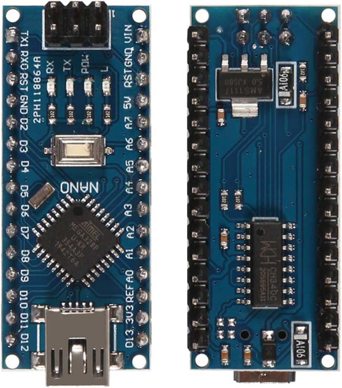 10-Piece Set of Nano Boards for Nano V3.0 ATmega328P with CH340,5V 16M Microcontroller Boards,Compatible with Arduino for Electronics Development