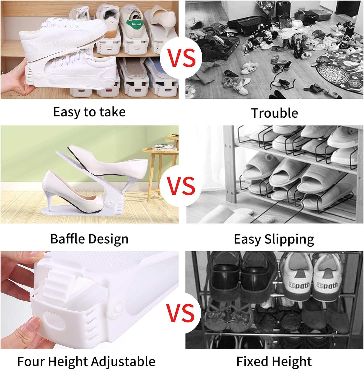 SALE!!【Antigo】Antigo (アンティゴ) シューズスロットオーガナイザー 調節可能なシューズスタッカー 20個 クローゼットの整理用 ダブルデッ マジックテープ スポーツ