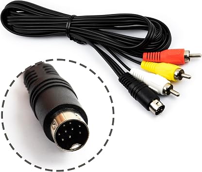 6FT Audio Video AV Wire Cable 9Pin to RCA Connection Cord Compatible for Sega Genesis 2 3 & Mega Drive 2 3