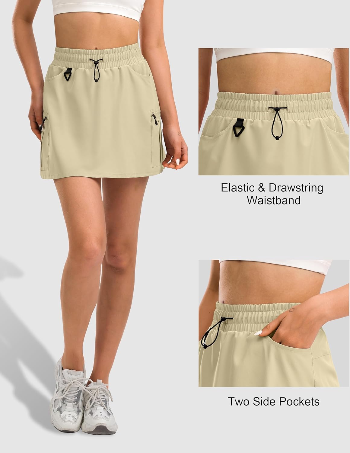 Women's Hiking Cargo Skort Golf Skirt with 5 Pockets Tennis Dressy Casual 16" Skorts for Summer Travel Outdoor 2025 - Image 3