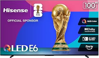 Hisense 100" Class E6 Series QLED 4K UHD Smart Fire TV (100E6QF, 2025 Model) - QLED, Native 144Hz, Dolby Vision IQ · Atmos, Motion Rate 240, HDR 10+, Game Mode Pro, Voice Remote with Alexa