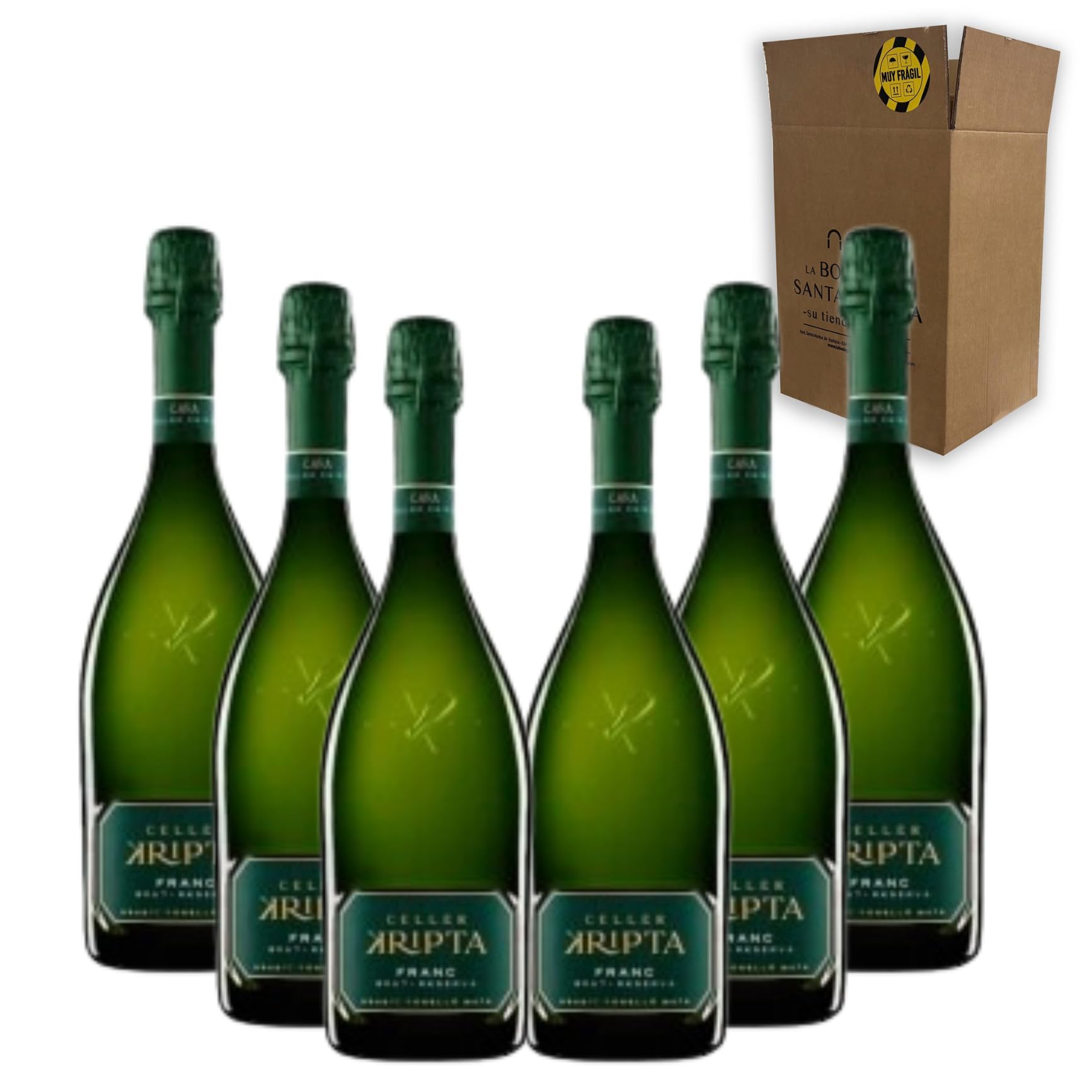 Celler Kripta Franc Brut reserva - Para Disfrutar en Celebraciones y con los Tuyos - Pack 6 Botellas 75cl