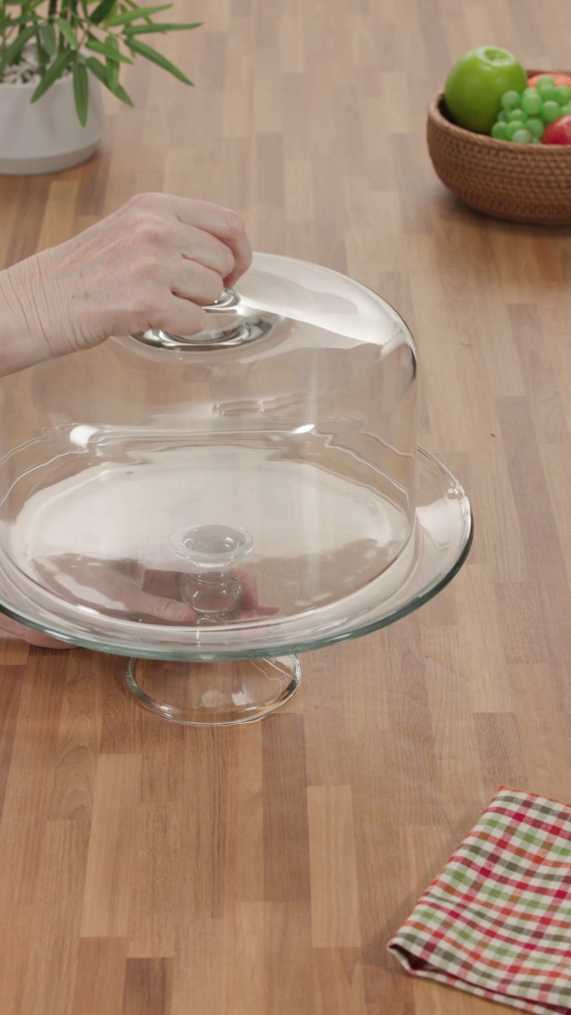 Amazon.com | Libbey Selene Glass Cake Stand with Dome Lid, Elegant