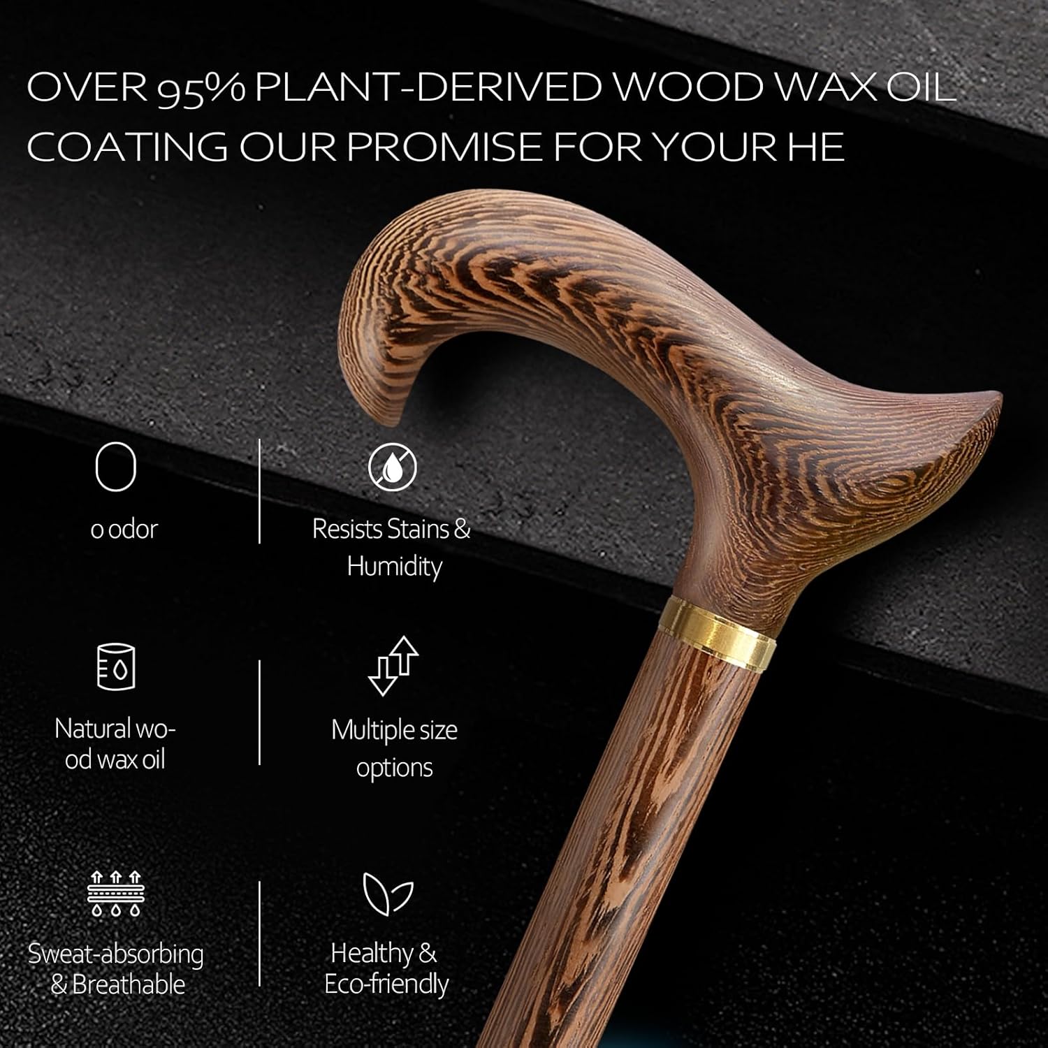 Walking Cane, Available in Multiple Inches Wooden Cane Support up to 300 Lbs, Suitable for Fancy Wooden Walking Cane for Men and Women with Extreme Demands