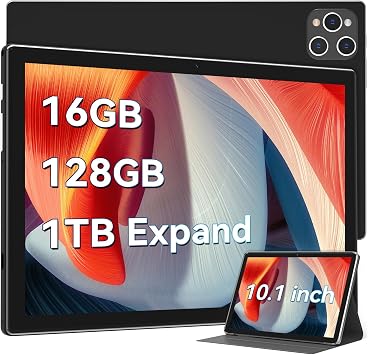10 Inch Android Tablet, 2025 Latest Android 13 Tablet 128GB ROM+16GB RAM 8+8Virtual +1TB TF Expand, Octa-Core Powerful 5G WiFi Tableta, 13MP+8MP Camera, Bluetooth, GPS FHD Displaywith Leather case