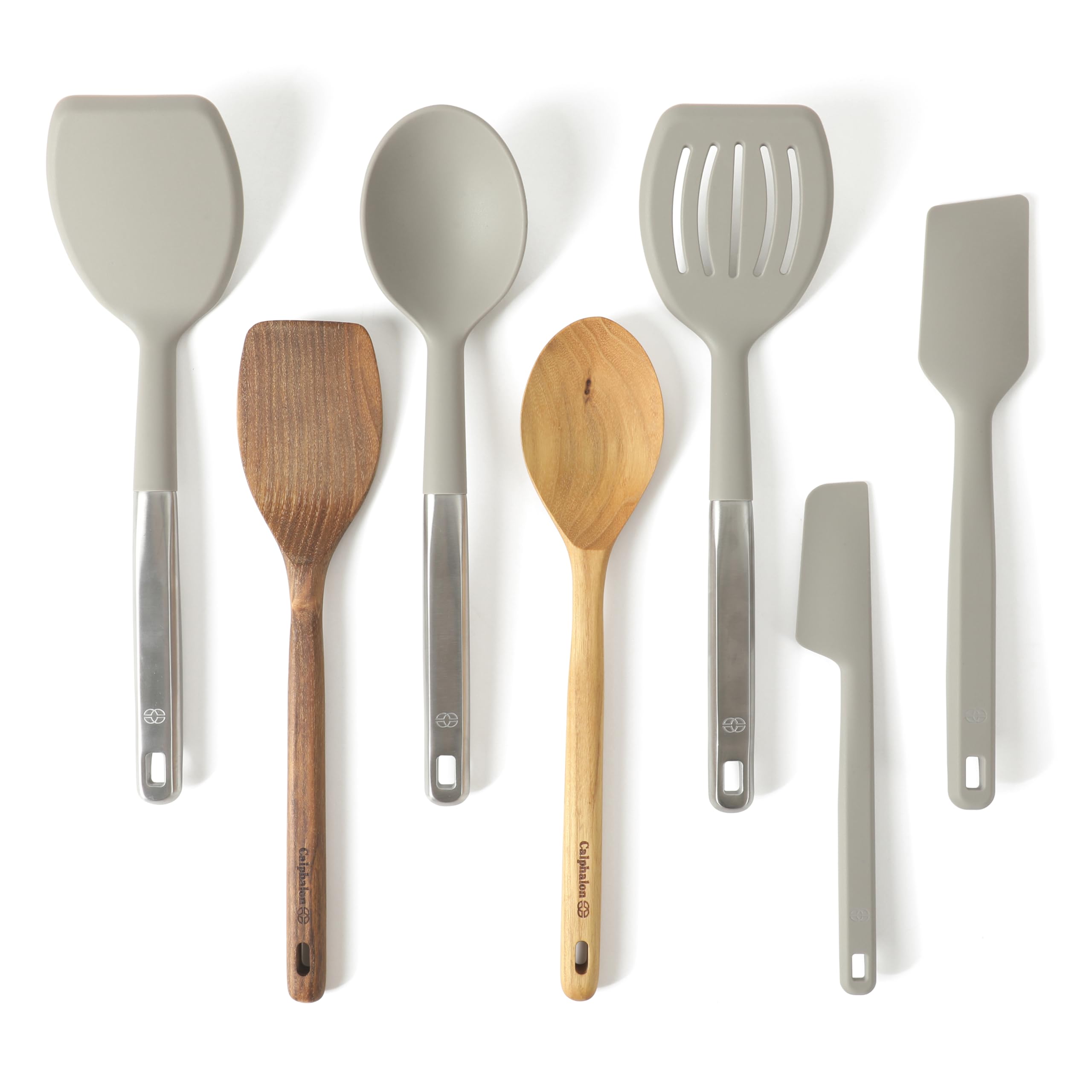 Calphalon Prime 7 Piece Sillicone and Teak Wood Kitchen Tool & Gadget Set