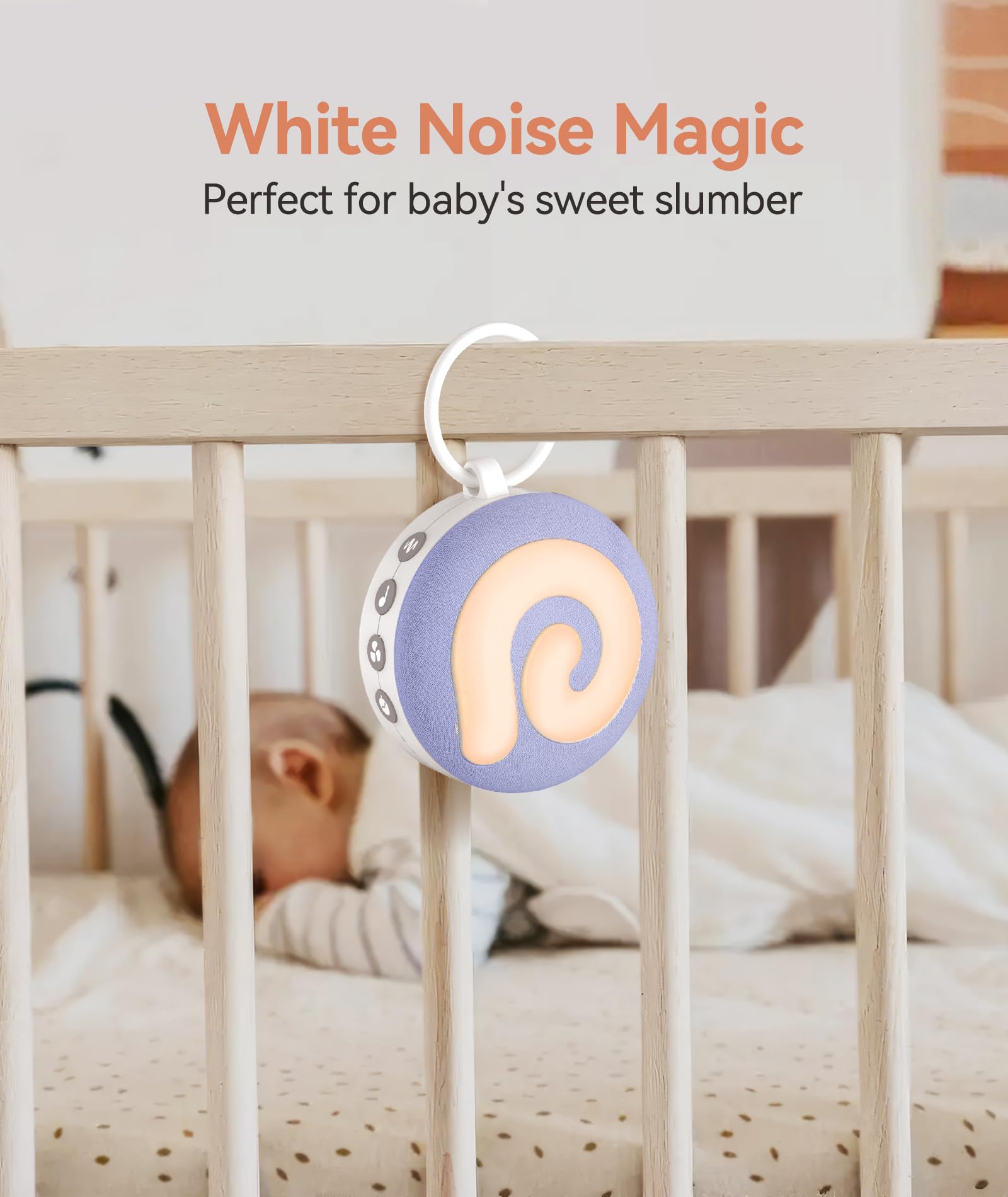 Dreamegg Macchina Rumore Bianco, D11 Portatile Rumore Bianco Neonato con Luce Notturna, 11 Suoni Rilassanti per Dormire, Viaggi, Asili Nido, USB Ricaricabile, Continua o Temporizzata,Violet