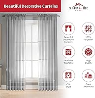 Vista 155 de Sapphire Home - Paneles de cortina (2 unidades), cortinas translúcidas de 54” x 84” (108” de ancho en total), paneles de gasa para dormitorio, sala