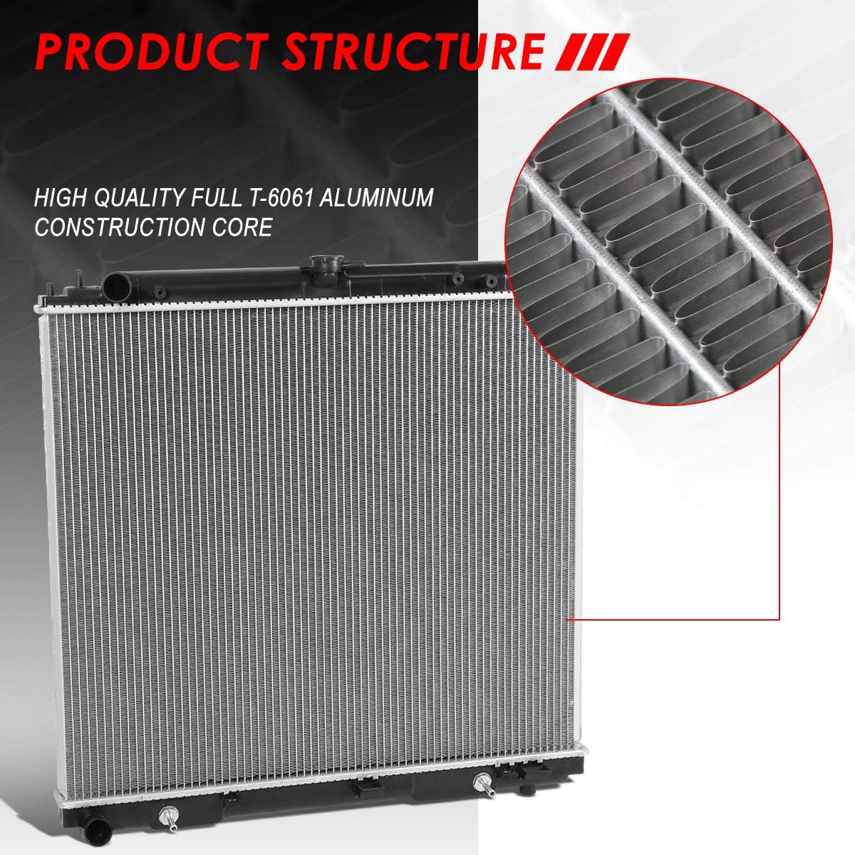 Auto Dynasty Radiator Compatible with 2005-2019 Frontier Suzuki Equator 2.5L AT/MT, DPI 2808 Factory Style 1-Row Cooling Radiator, Aluminum Core