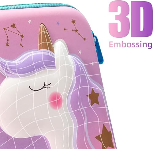Miniatura 5 de Estuche de unicornio para niñas, estuche de lápices de EVA 3D, caja de lápices de gran capacidad con doble cremallera, caja de lápices para niños y