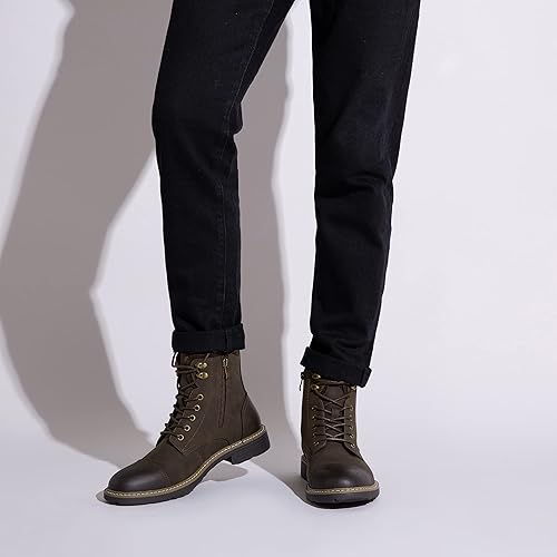 Miniatura 8 de Vostey Botas para Hombre Botas de Motocicleta Casuales para Hombre con Cremallera Botas Chukka de Moda para Hombre