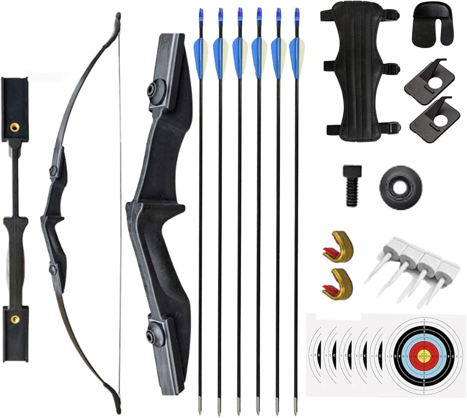 Bow and Arrow Set for Adults & Youth,Recurve Bow for Beginners,Ambidextrous Training Bow Kit,Lightweight Beginner Archery Set for Target Shooting 50LBS