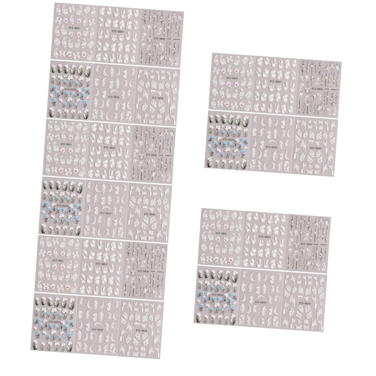 Healeved 30blätter Blüten-nagelaufkleber Selbstklebende Erhabene Nagelkunst-sticker Für Kreative Nail Art Designs Für Profis Und Anfänger Vielseitig Einsetzbar