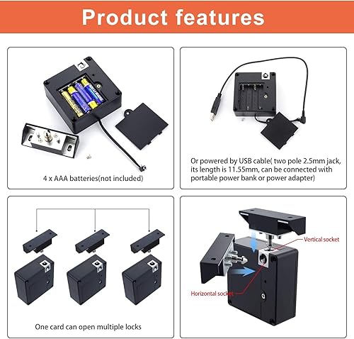Miniatura 2 de Cerradura electrónica RFID para gabinete, cerraduras de cajón NFC inteligentes, cerradura de tarjeta oculta para muebles de madera para gabinetes de