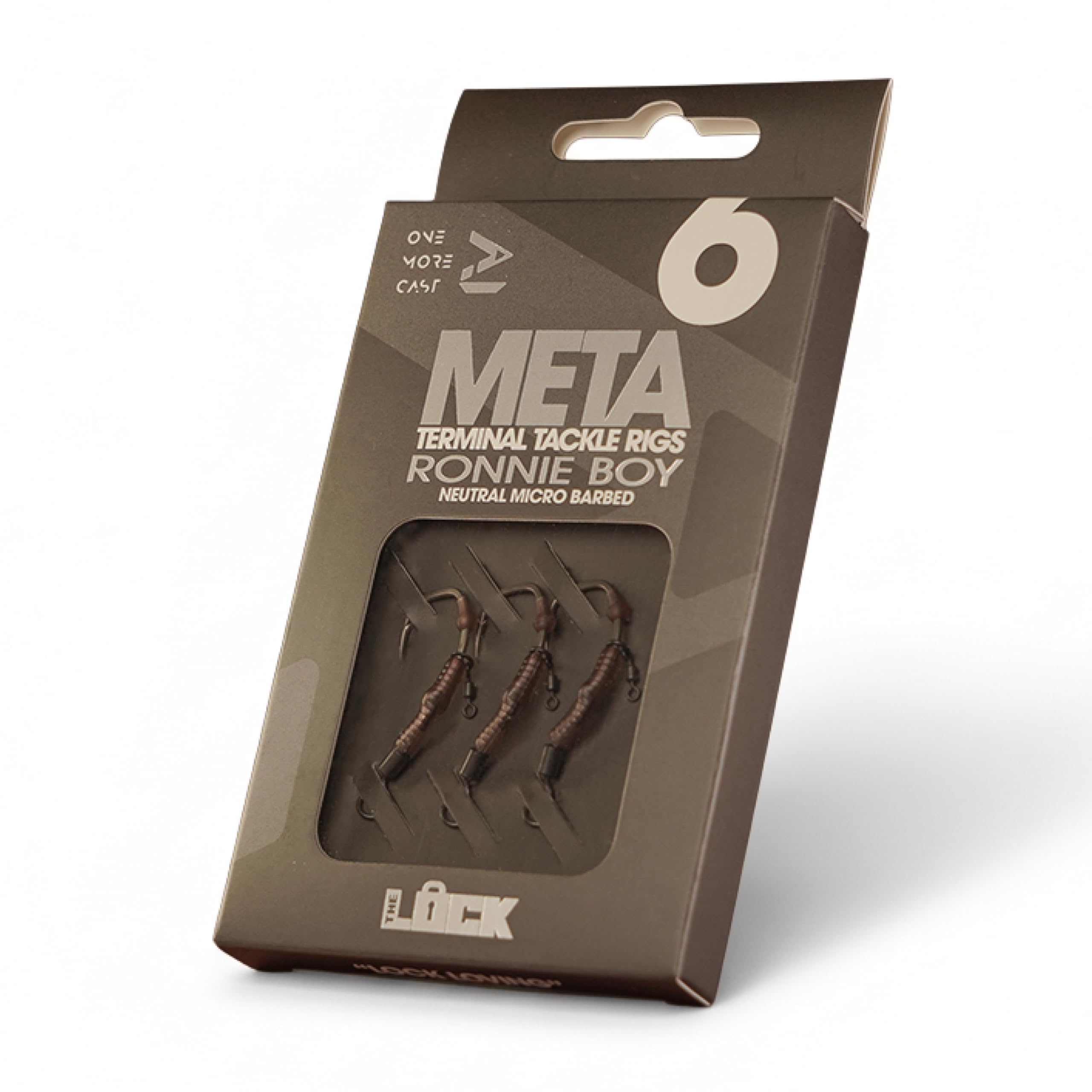 OMC Neutral Lock Hook Ronnie Boys Edition - Ready-Tied Spinner Rig with Lock Hook - Barbed & Barbless Options, Sizes 2, 4, 6 & 8 - META Carp Fishing Terminal Tackle