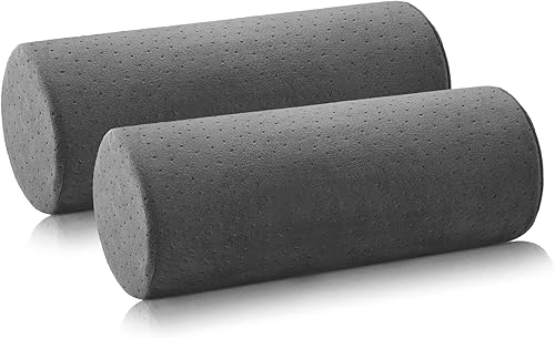 2 piezas de almohada redonda cervical para piernas y cuello para dormir almohada cilíndrica de espuma viscoelástica con funda extraíble lavable para