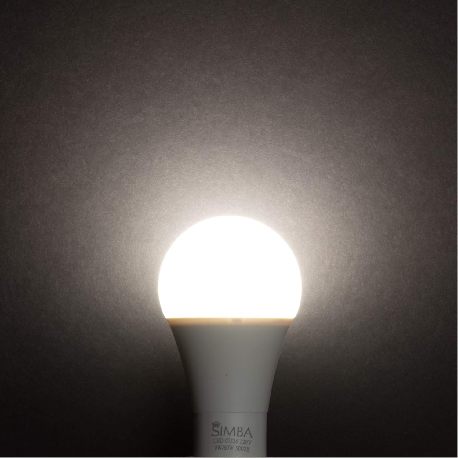 Simba Lighting LED GU24 A19 Light Bulb 12W 75W to 100W Replacement (4 Pack) 120V 2 Prong Twist and Lock Base for Ceiling Lights, Pendants, Outdoor Lanterns, Floor Lamps, Non-Dimmable, 5000K Daylight
