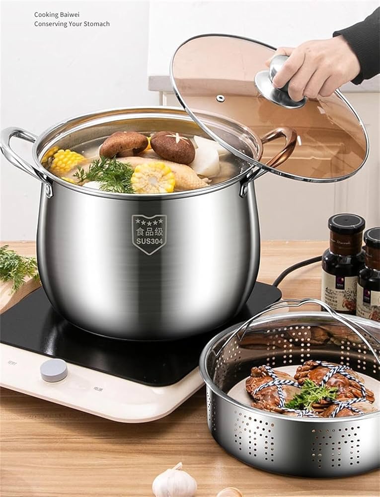 Amazon｜Lake key 両手鍋 深型 北欧 磁性鍋 コーティングなし