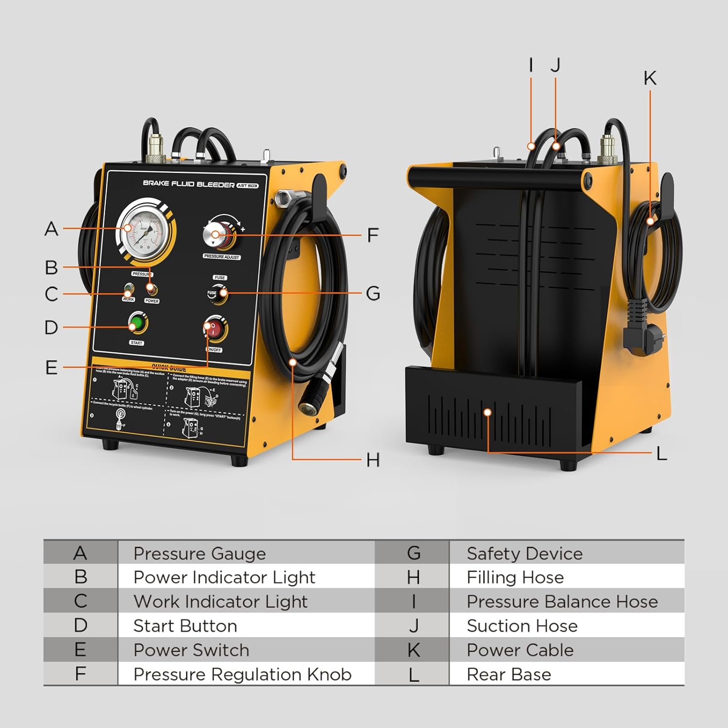 QPKING Brake Fluid Bleeder,AST603 Brake System Bleeding Tools,Smart Control Pulse Brake Vacuum Pump,Automotive Pulsating Brake Fluid Bleeder,Automatic Brake Oil Exchanger for All Vehicles 110V/220V
