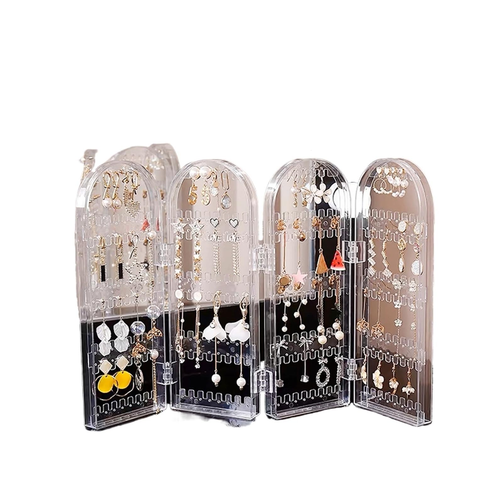 Présentoir à bijoux en acrylique à 240 trous for vente au détail/boutique | Présentoir à bijoux transparent avec 240 trous for le stockage des petites entreprises.(7043-Transparency)