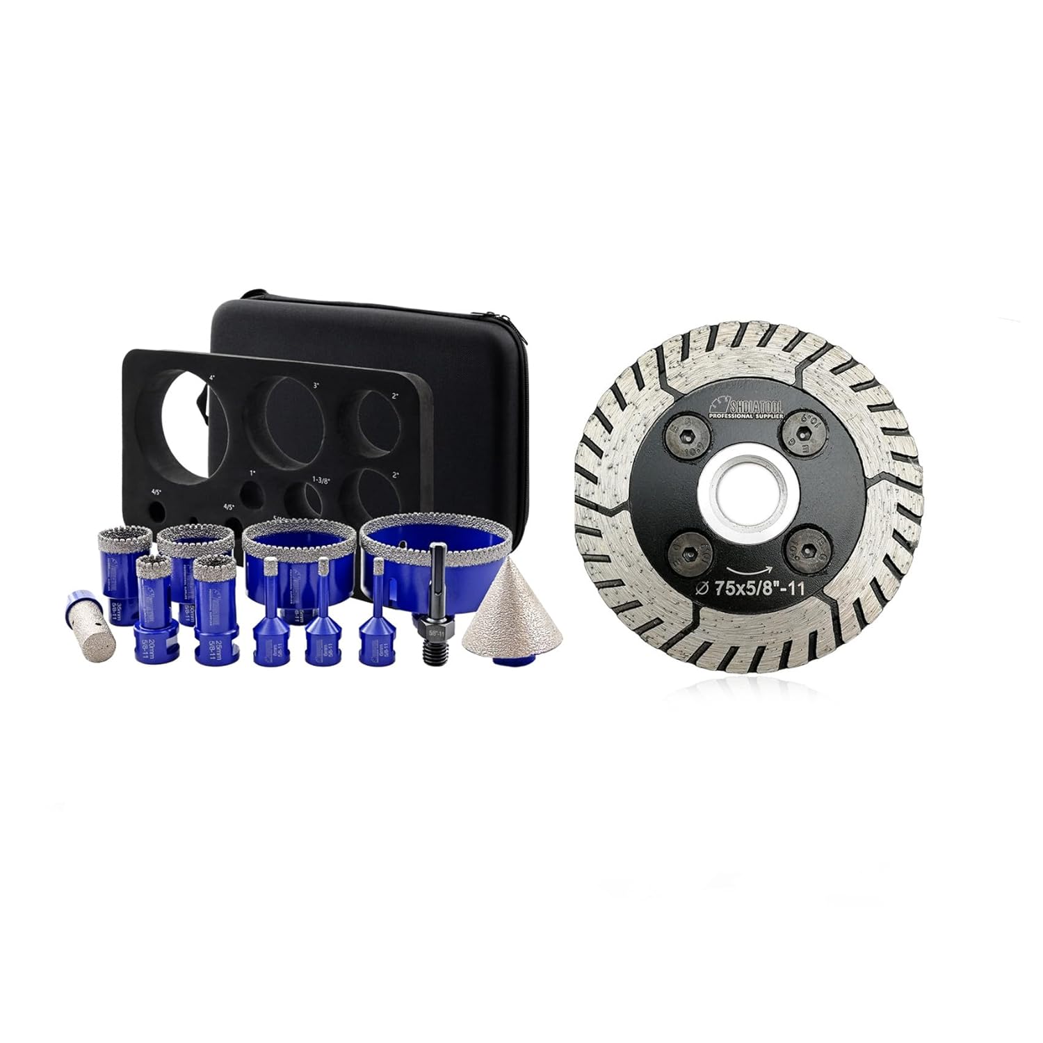 SHDIATOOL Diamond Drill Core Bits Kit Hole Saw Sets Diamond Drilling Mould Guide for Porcelain Tile Marble Ceramic Granite
