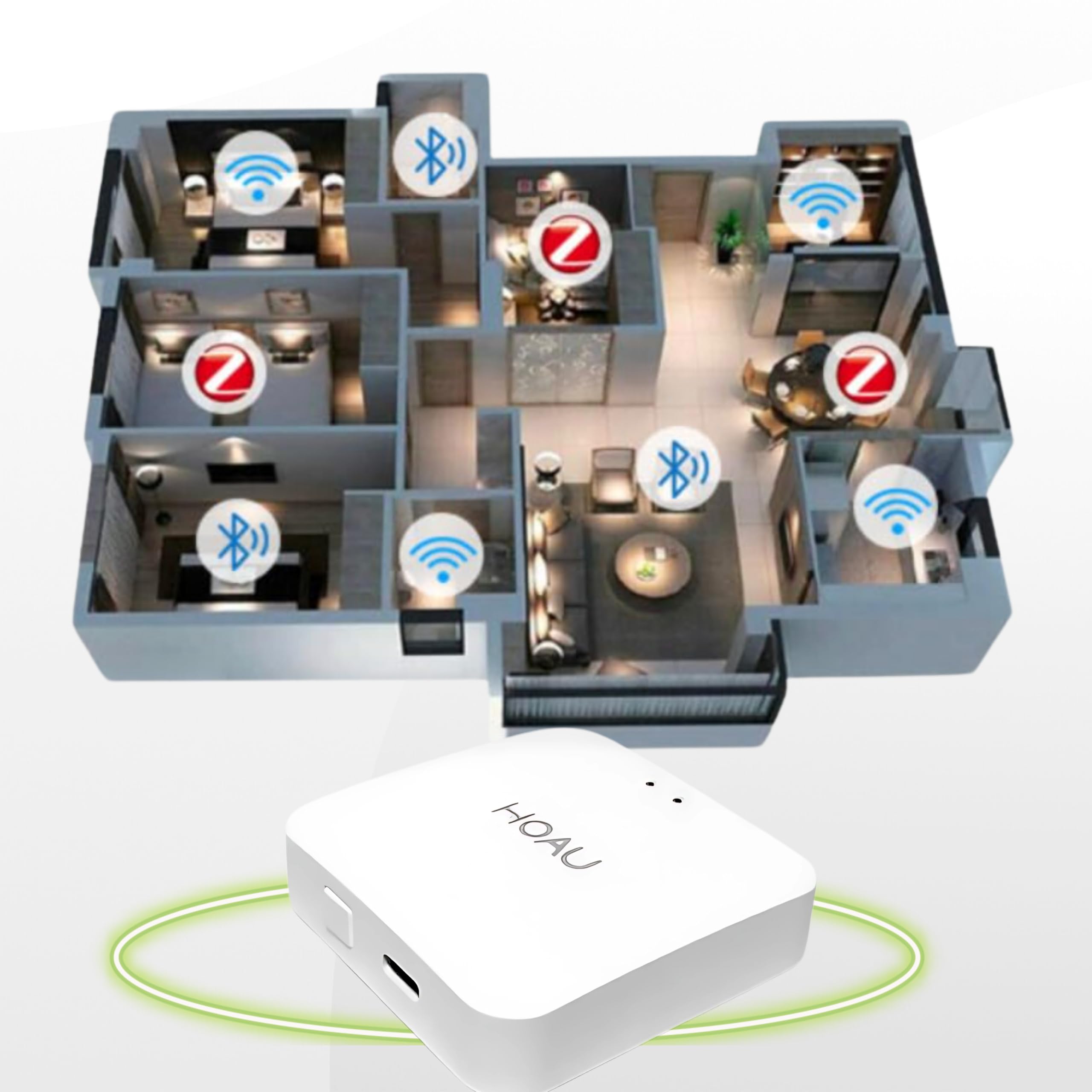 Zigbee 3.0 Gateway Smart Hub, Gateway Hub Zigbee Intelligente, Smart Home con Assistenza Alexa Google Home Assistant - App Tuya Smart Life (Banda WiFi 2.4GHz)(Non compatibile con disp SONOFF)