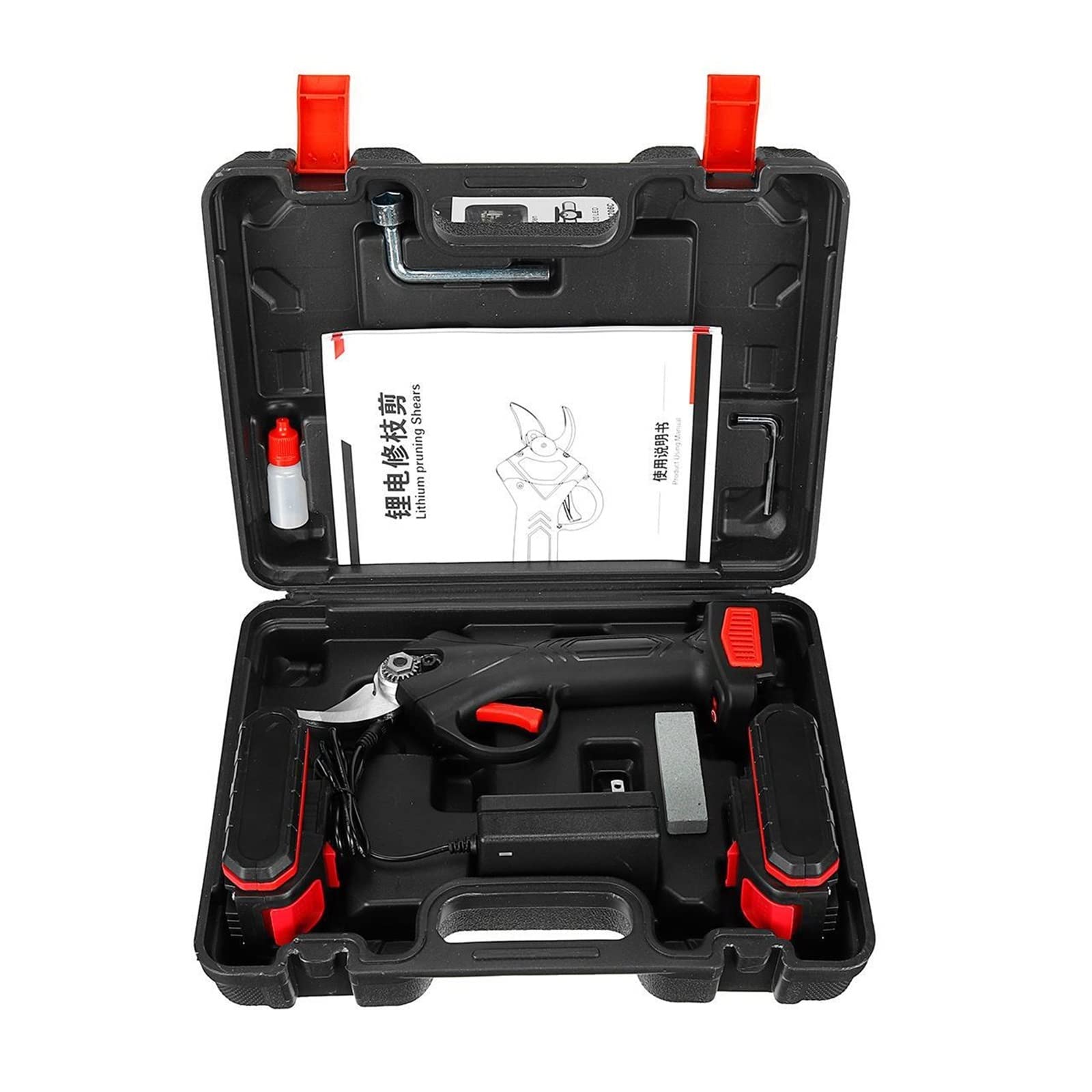 Podadora eléctrica inalámbrica de 49MM con 2 Piezas de batería de Iones de Litio de 20000 mAh, Cortador de poda eficiente for bonsái de árboles frutales(1 Battery)